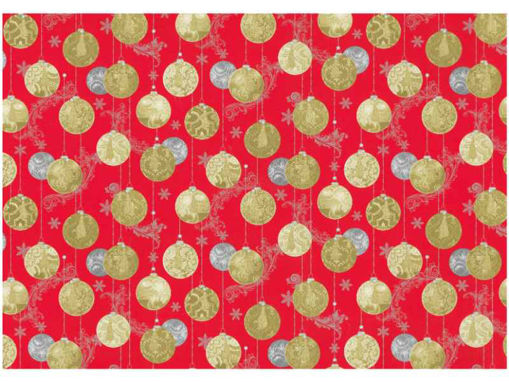 Picture of CHRISTMAS WRAPPING PAPER WITH BAUBLES - 50 X 70CM